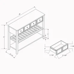 Console Tables-Kirkland's Home 2-Drawer Solid Wood Console Table White
