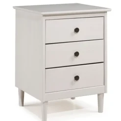 Nightstands-Kirkland's Home 3-Drawer Wood Nightstand White