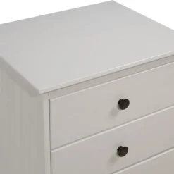 Nightstands-Kirkland's Home 3-Drawer Wood Nightstand White