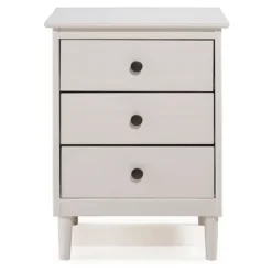 Nightstands-Kirkland's Home 3-Drawer Wood Nightstand White