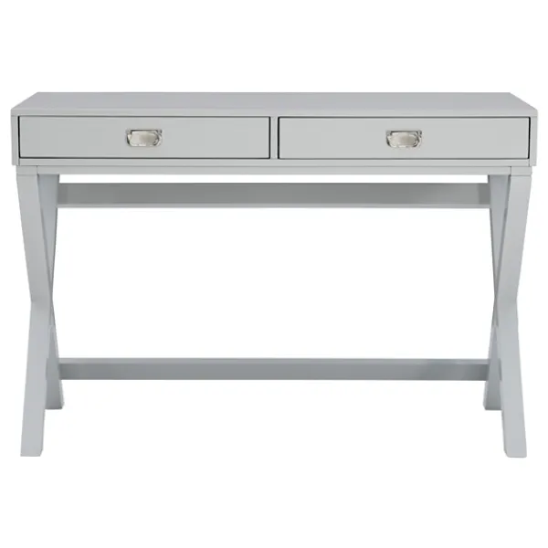 Office Furniture-Kirkland's Home 2-Drawer X-Frame Desk Gray