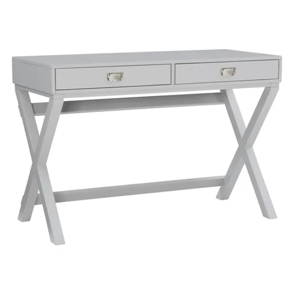 Office Furniture-Kirkland's Home 2-Drawer X-Frame Desk Gray