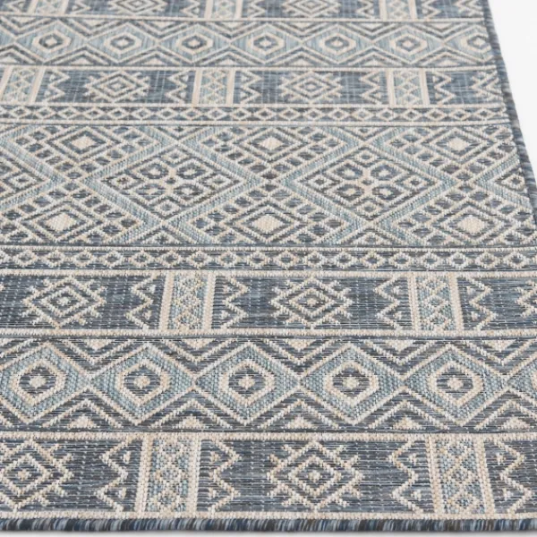Outdoor Rugs-Kirkland's Home Draya Indoor/Outdoor Area Rug, 5X7 Blue