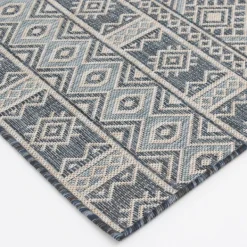 Outdoor Rugs-Kirkland's Home Draya Indoor/Outdoor Area Rug, 5X7 Blue