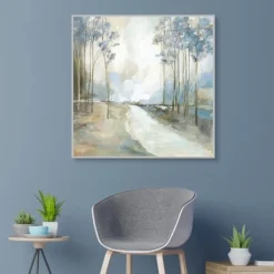 Framed Art-Kirkland's Home Dreamy Path Home Framed Wall Art Blue/White/Tan