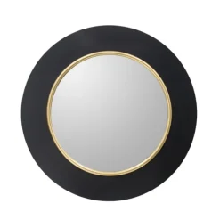 Decorative Mirrors-Kirkland's Home Drew I Black And Gold Round Led Mirror