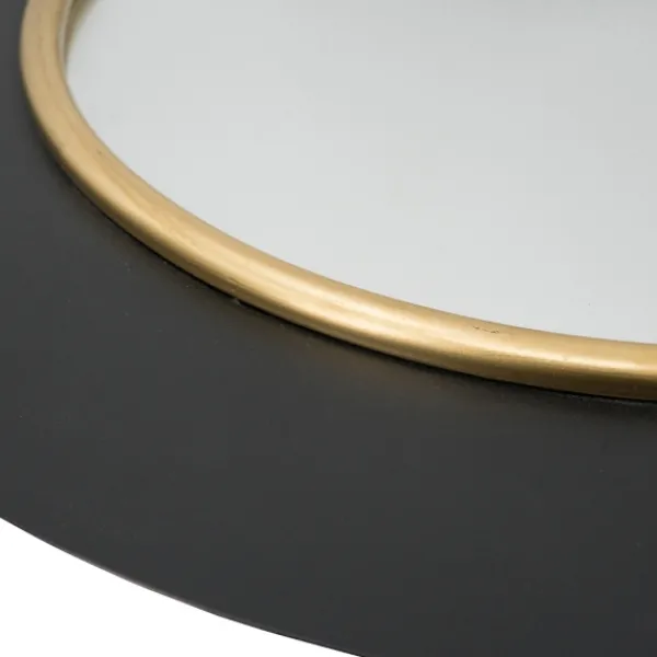 Decorative Mirrors-Kirkland's Home Drew Ii Black And Gold Round Led Mirror