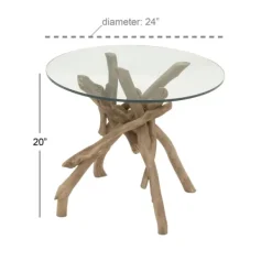 Accent & End Tables-Kirkland's Home Driftwood Branch Base Accent Table Brown