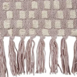 Blankets & Throws-Kirkland's Home Dusty Lilac Urban Check Throw Purple/Ivory