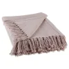 Blankets & Throws-Kirkland's Home Dusty Ribbed Fringe Throw Purple