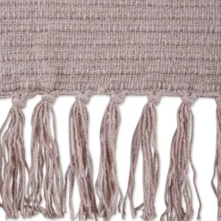 Blankets & Throws-Kirkland's Home Dusty Ribbed Fringe Throw Purple