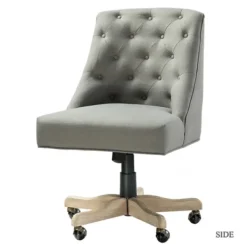 Office Furniture-Kirkland's Home Dylan Upholstered Office Chair Gray