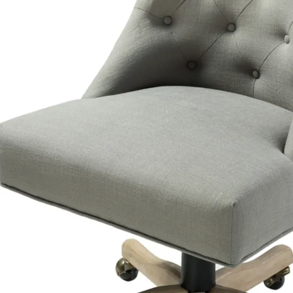 Office Furniture-Kirkland's Home Dylan Upholstered Office Chair Gray