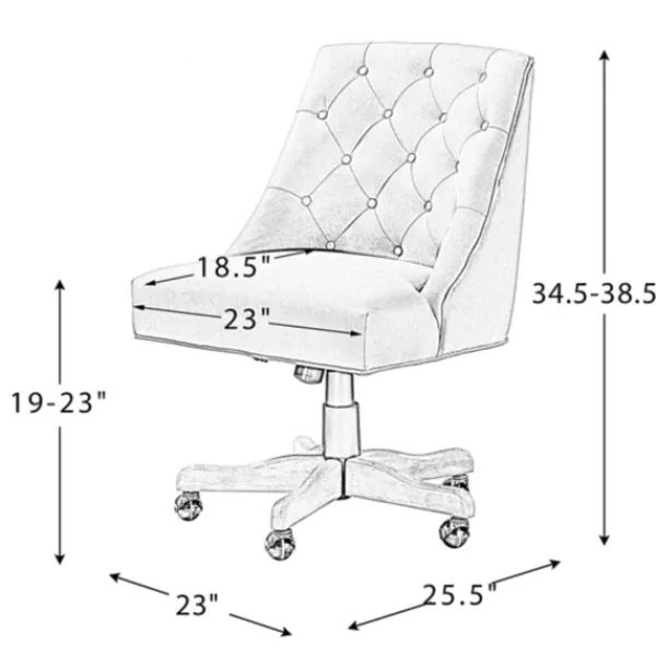 Office Furniture-Kirkland's Home Dylan Upholstered Office Chair Gray