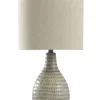 Table Lamps-Kirkland's Home Earth Tone Oak Table Lamp Gray