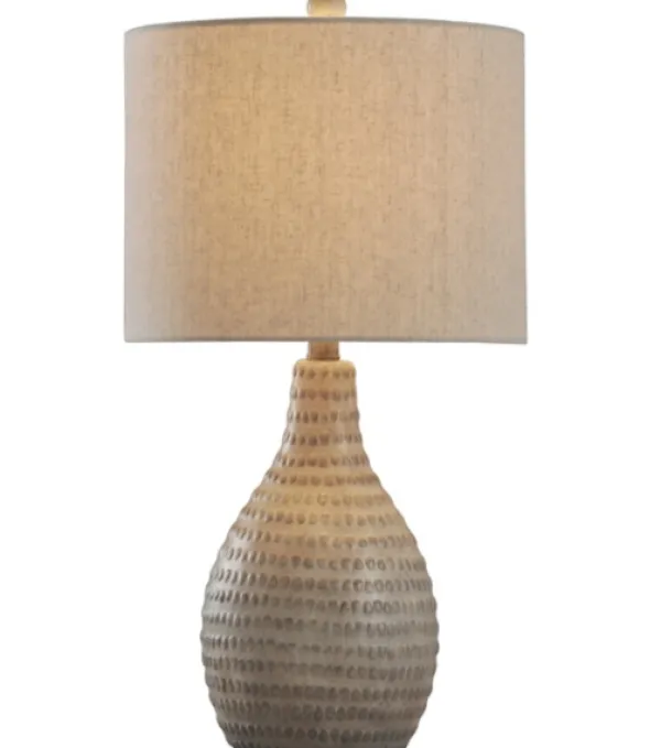 Table Lamps-Kirkland's Home Earth Tone Oak Table Lamp Gray