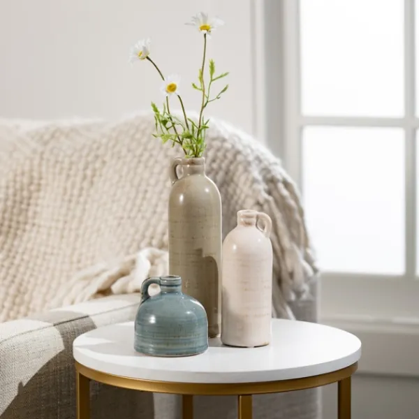 Vases-Kirkland's Home Earth Tones Jug Vases, Set Of 3 Gray/White/Blue