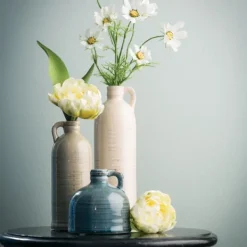 Vases-Kirkland's Home Earth Tones Jug Vases, Set Of 3 Gray/White/Blue