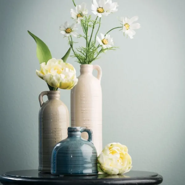 Vases-Kirkland's Home Earth Tones Jug Vases, Set Of 3 Gray/White/Blue