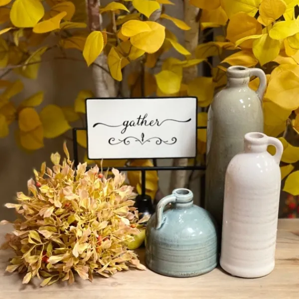 Vases-Kirkland's Home Earth Tones Jug Vases, Set Of 3 Gray/White/Blue