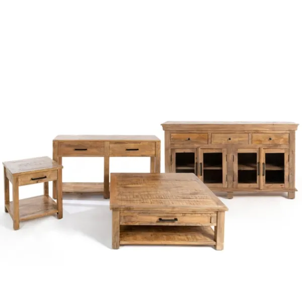 Accent & End Tables-Kirkland's Home Easton Mango Wood Side Table Brown