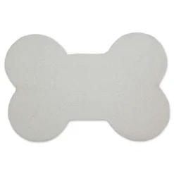 Kitchen & Floor Mats-Kirkland's Home Eat Play Love Bone-Shaped Pet Bowl Mat Gray