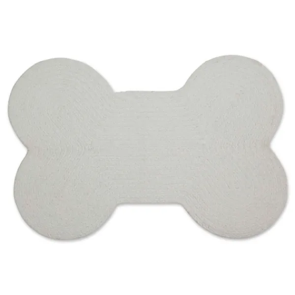 Kitchen & Floor Mats-Kirkland's Home Eat Play Love Bone-Shaped Pet Bowl Mat Gray