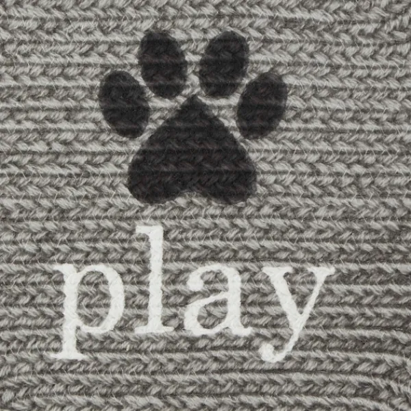 Kitchen & Floor Mats-Kirkland's Home Eat Play Love Bone-Shaped Pet Bowl Mat Gray