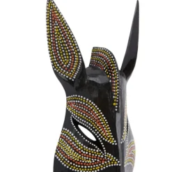 Wall Plaques-Kirkland's Home Ebony Dot Art Zebra Mask Wall Sculpture Black