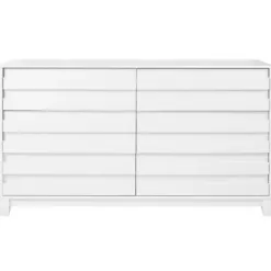 Dressers & Chests-Kirkland's Home Eco Pine Wood Channeled Drawer Dresser White