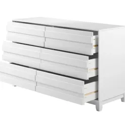 Dressers & Chests-Kirkland's Home Eco Pine Wood Channeled Drawer Dresser White
