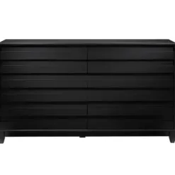 Dressers & Chests-Kirkland's Home Eco Pine Wood Channeled Drawer Dresser Black