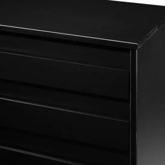 Dressers & Chests-Kirkland's Home Eco Pine Wood Channeled Drawer Dresser Black