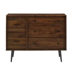 Dressers & Chests-Kirkland's Home Eden Dark Walnut Tapered Legs Dresser Brown