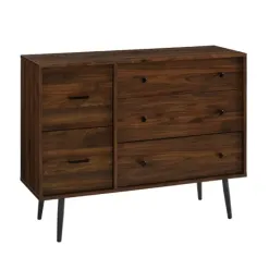 Dressers & Chests-Kirkland's Home Eden Dark Walnut Tapered Legs Dresser Brown
