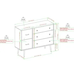 Dressers & Chests-Kirkland's Home Eden Dark Walnut Tapered Legs Dresser Brown