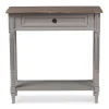 Console Tables-Kirkland's Home Edward Gray Mindi Wood Fluted Console Table