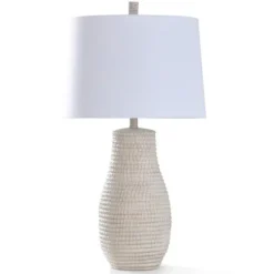 Table Lamps-Kirkland's Home Egg Shell Woven Rope Table Lamp White