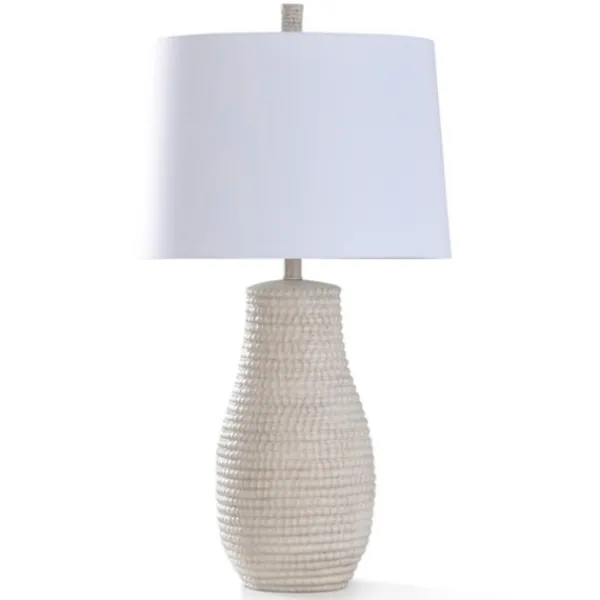 Table Lamps-Kirkland's Home Egg Shell Woven Rope Table Lamp White