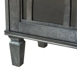 Cabinets & Sideboards-Kirkland's Home Eleanora Wood 4-Door Sideboard Gray