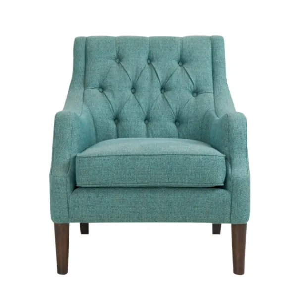 Accent Chairs-Kirkland's Home Elle Tufted Teal Accent Chair Blue
