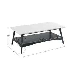 Coffee Tables-Kirkland's Home Ellis Black And White Wood Coffee Table Black/White