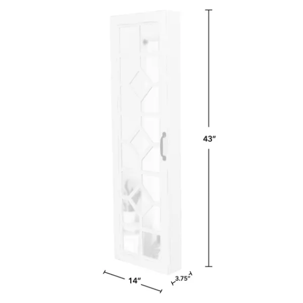 Armoires-Kirkland's Home Eloise Armoire Jewelry Mirror White
