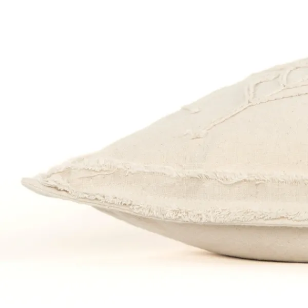 Pillows-Kirkland's Home Embroidered Botanical Pillow Ivory