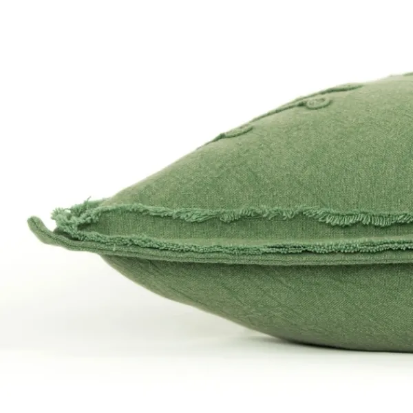 Pillows-Kirkland's Home Embroidered Botanical Pillow Green