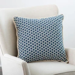 Pillows-Kirkland's Home Embroidered Rope Edge French Claudia Pillow Blue