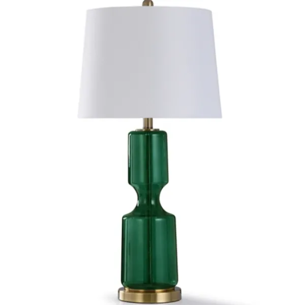 Table Lamps-Kirkland's Home Emerald Seeded Glass Table Lamp White