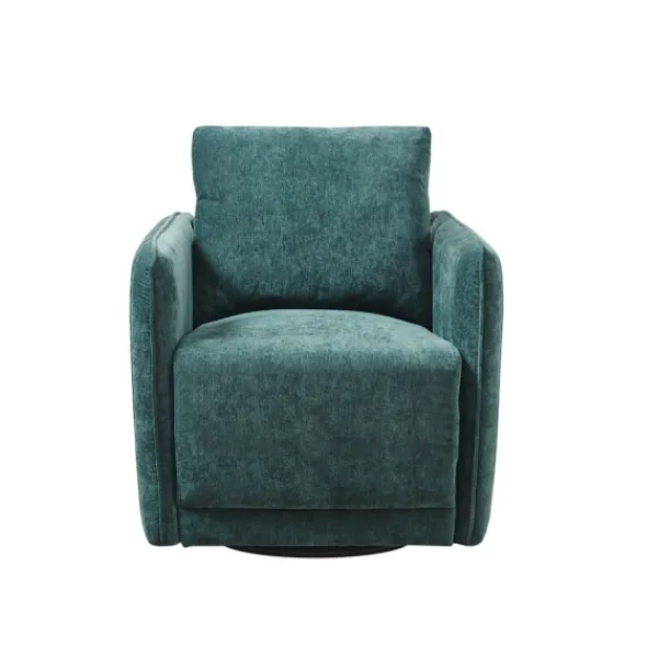 Accent Chairs-Kirkland's Home Emerald Textured Arm Swivel Accent Chair Green