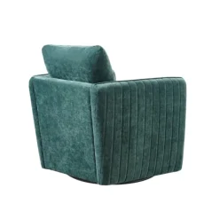 Accent Chairs-Kirkland's Home Emerald Textured Arm Swivel Accent Chair Green