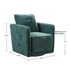 Accent Chairs-Kirkland's Home Emerald Textured Arm Swivel Accent Chair Green